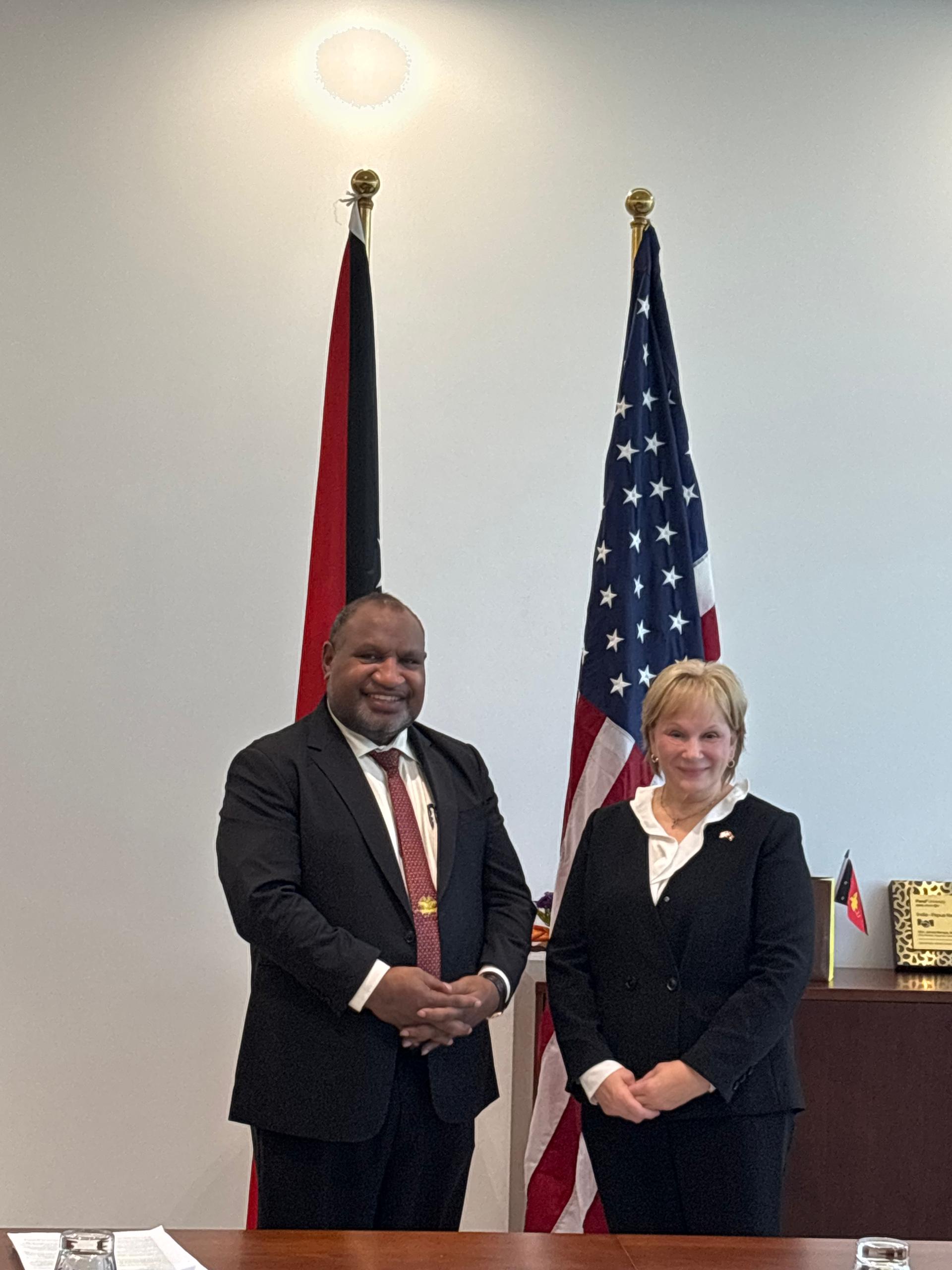 Prime Minister Marape Meets U.S. Ambassador H.E. Ann Marie Yastishock to Strengthen Bilateral Relations