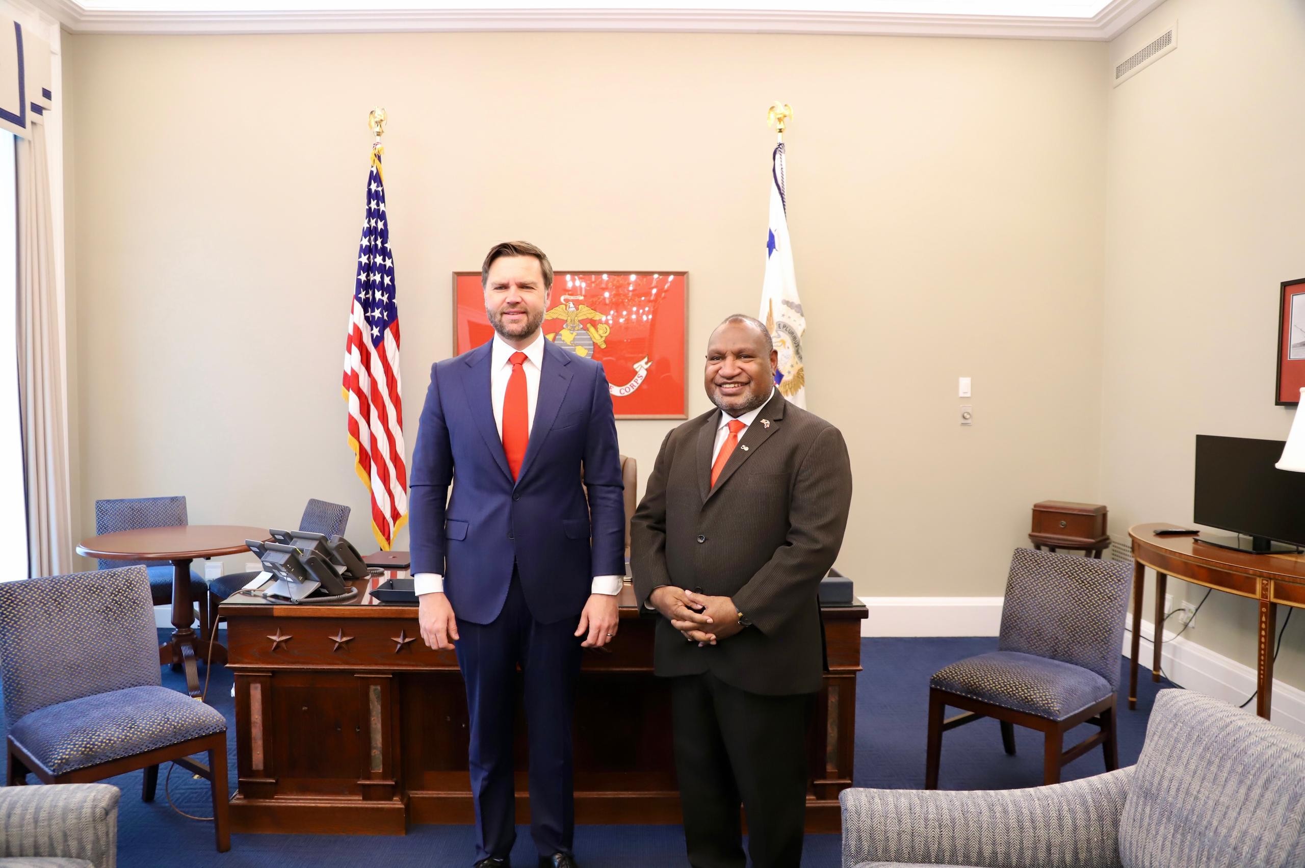 Prime Minister Marape Holds Historic Bilateral Talks at the White House With U.S. Vice President